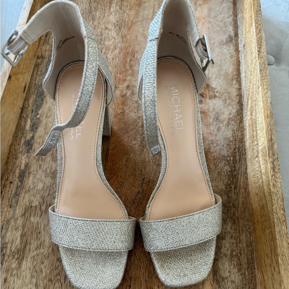 Prom shoes, gold, size 8, worn once